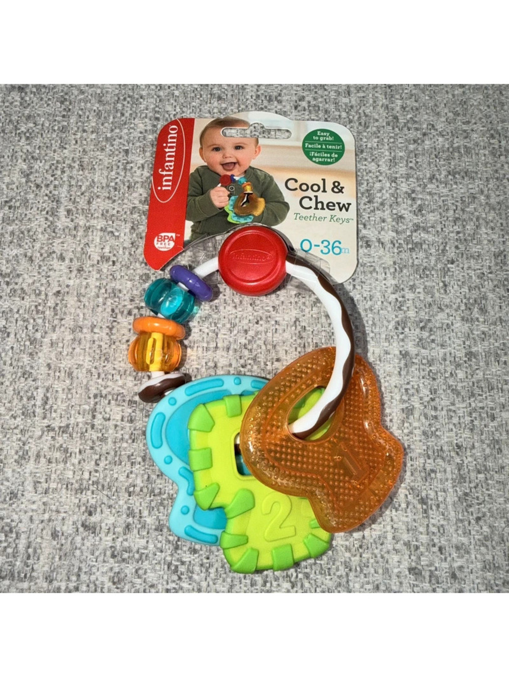 New Infantino Cool & Chew Teether Keys Baby Sensory Toy BPA Free 0-36 Months